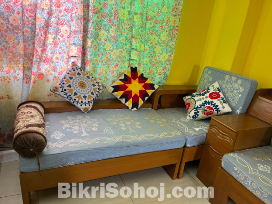 ✨ মেহগনি কাঠের সুন্দর সোফা সেট